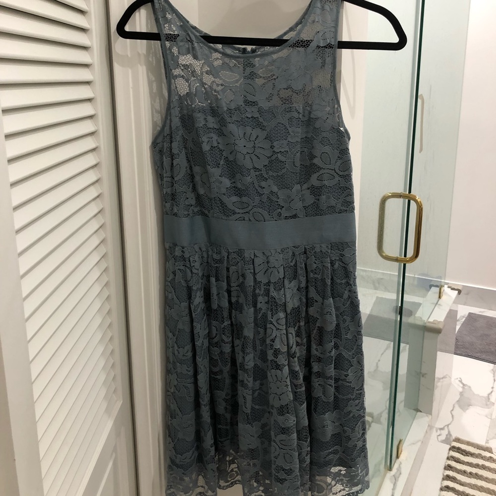 Blue lace dress.  Worn once as a bridesmaid